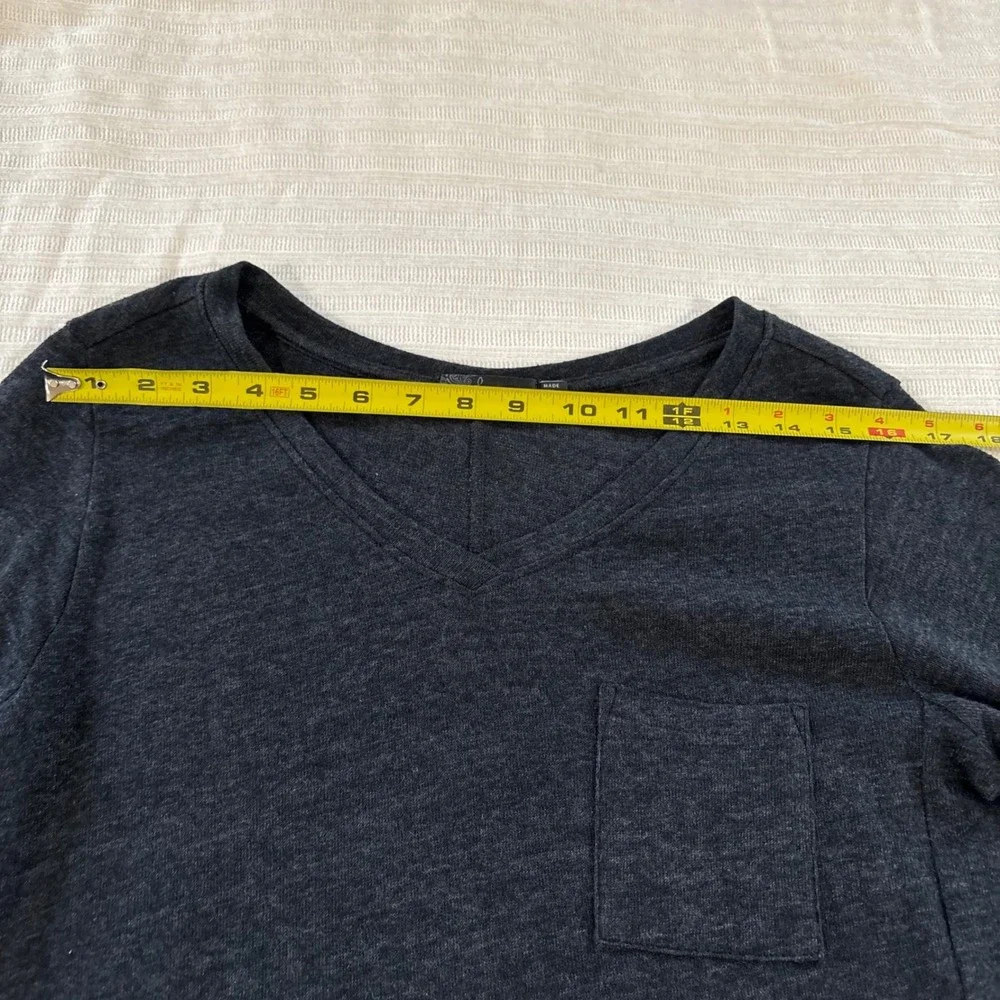 Prana Womens‎ Charcoal Gray V-Neck Pocket T-Shirt Dress Shift Small Heathered